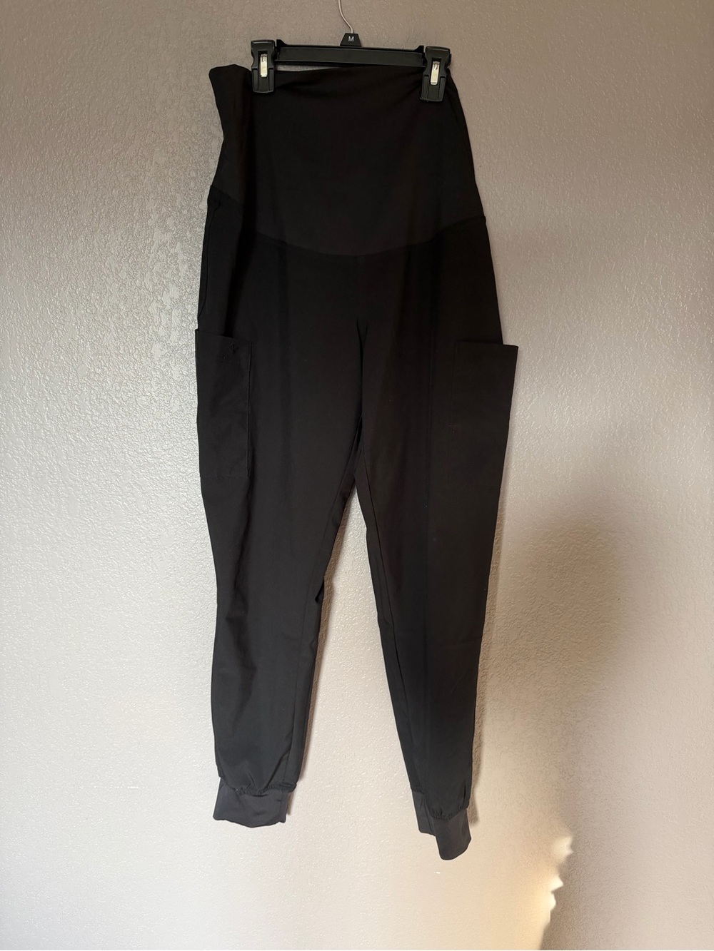 Med Couture Black High-Rise Jogger Pants with Side Pockets Maternity